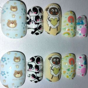 Kids custom 10pc  press on nails for girls and teens